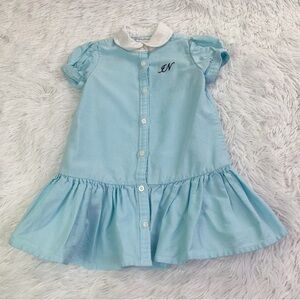 Ralph Lauren baby girl short sleeve shirt dress contrast collar
